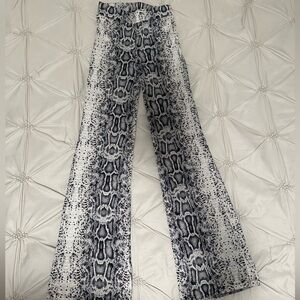 Fashion Nova Snake Print Flared Pants